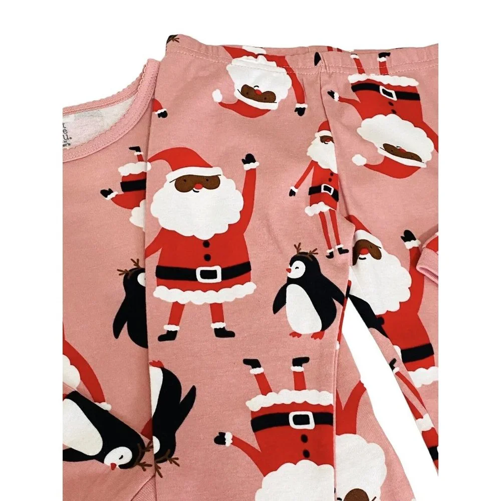 Carter’s Toddler Girl Santa Holiday Long Sleeve‎ Tee Pants Pajamas 4 Piece